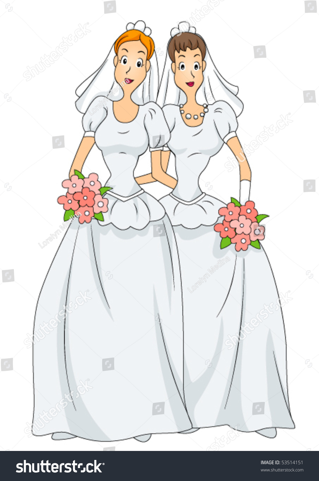 Lesbian Marriage Vector 53514151 Shutterstock