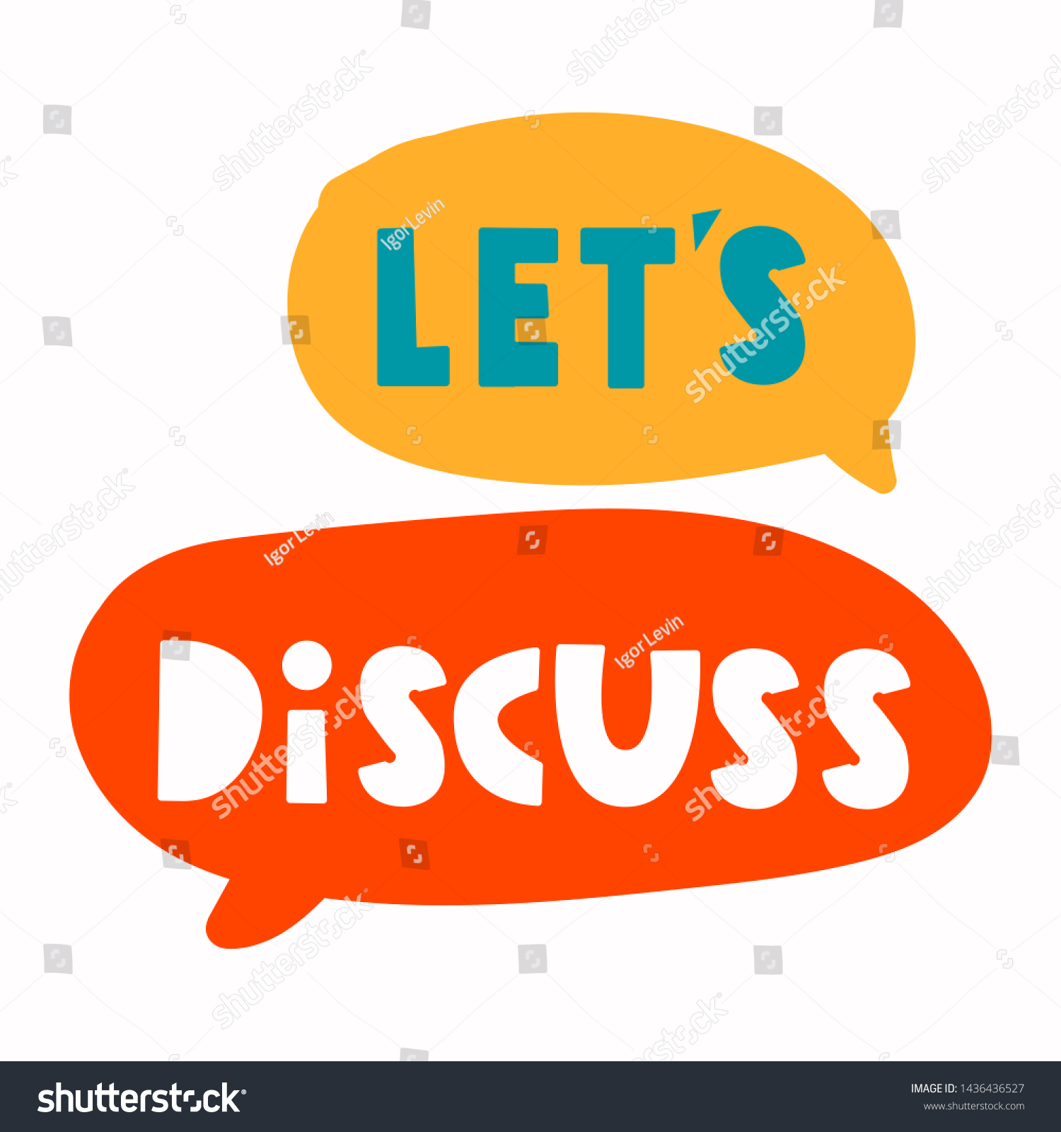 Lets Discuss Speech Bubbles Lettering Vector Stock Vector Royalty Free