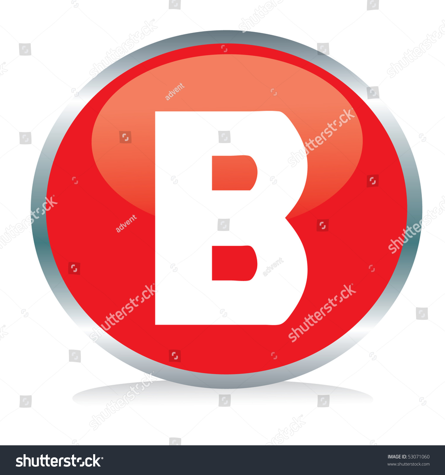 Letter B Button Stock Vector Illustration 53071060 : Shutterstock