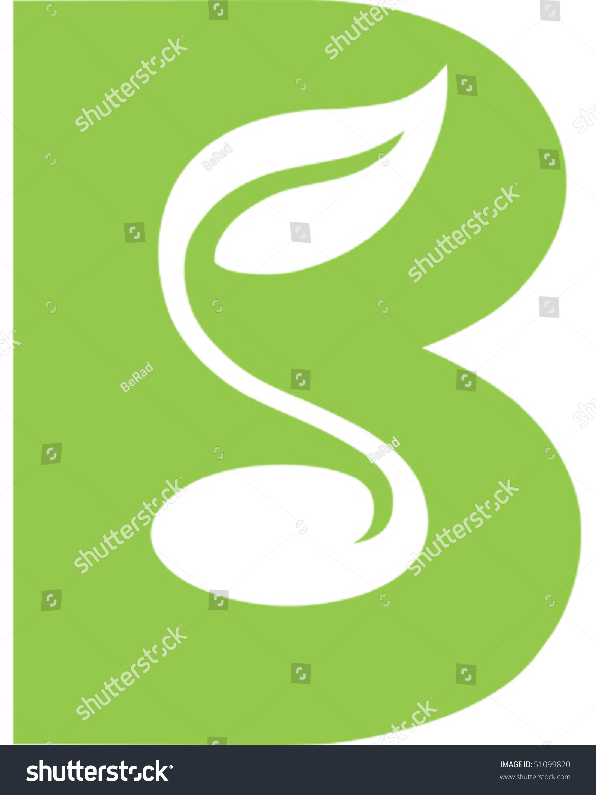 Letter B - Leaf Stock Vector Illustration 51099820 : Shutterstock