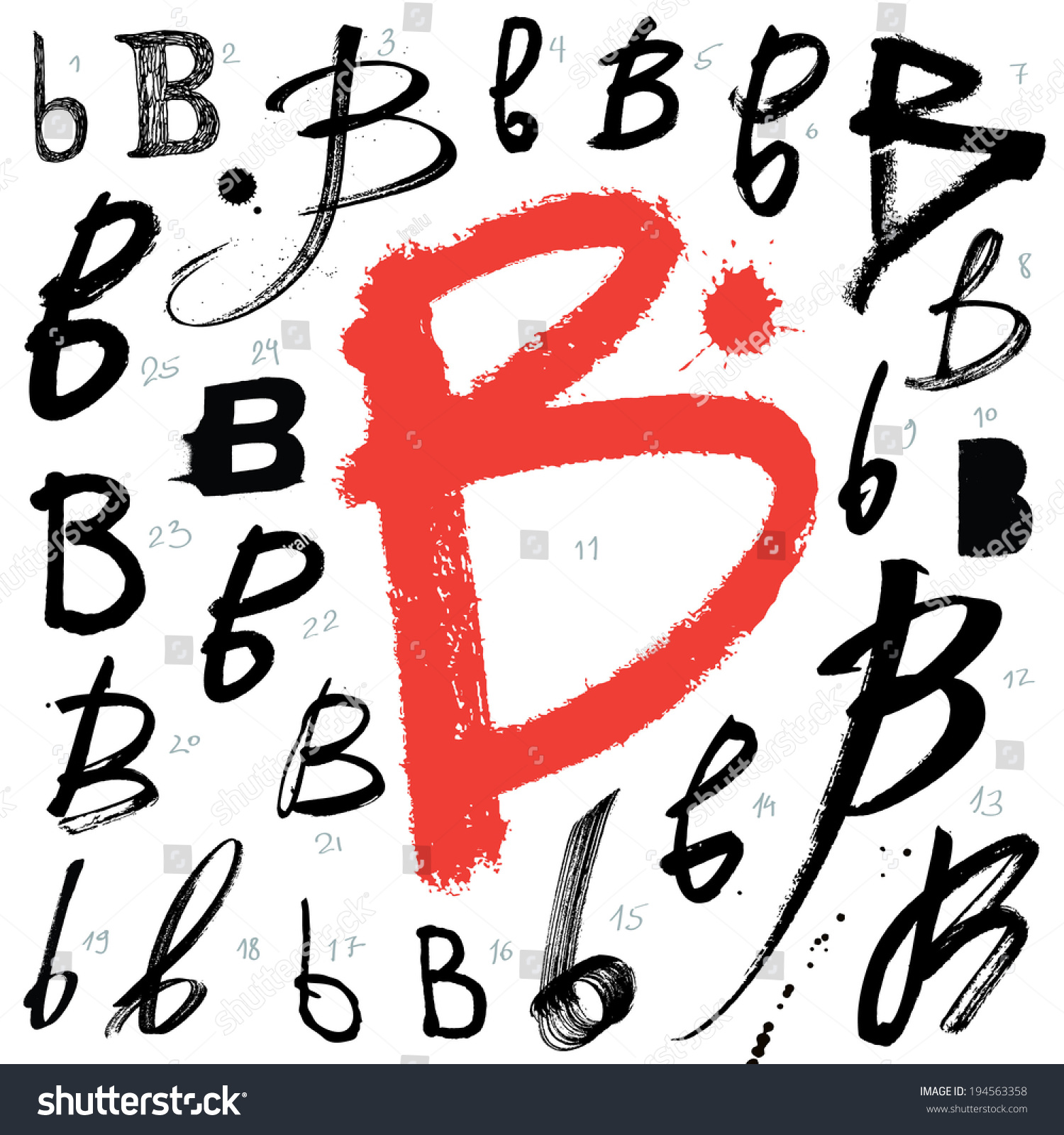 Letter B. Vector Alphabet. - 194563358 : Shutterstock