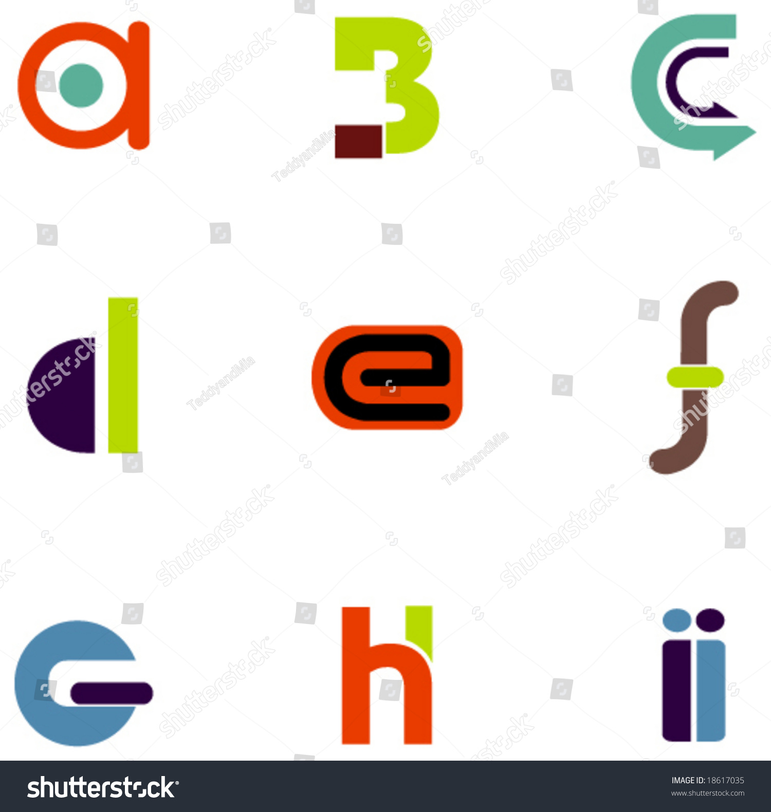 Letter Icons Stock Vector Illustration 18617035 : Shutterstock