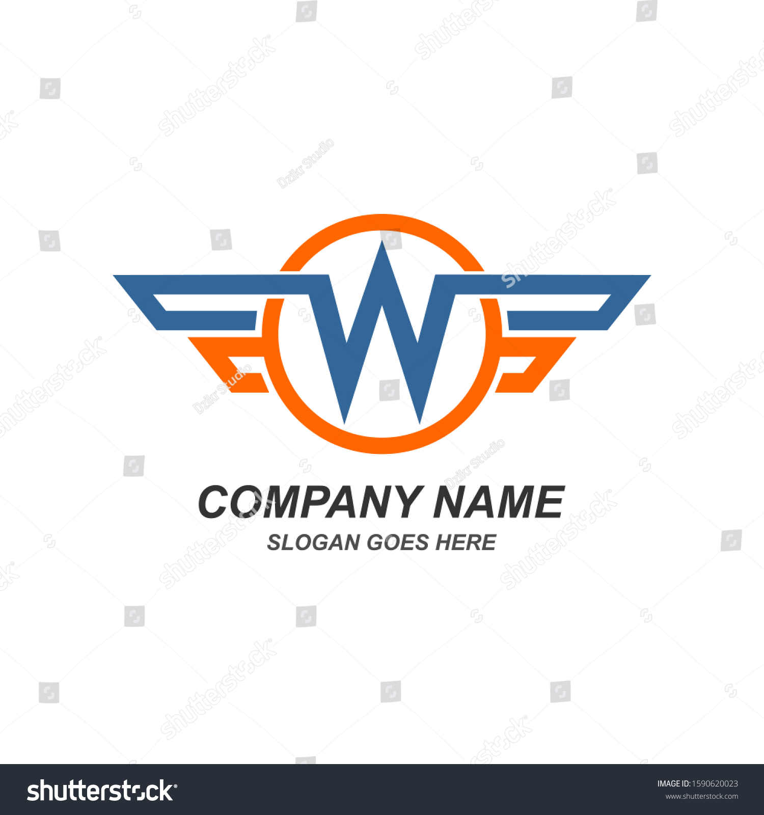 Letter W Wing Logo Design Stock Vector Royalty Free