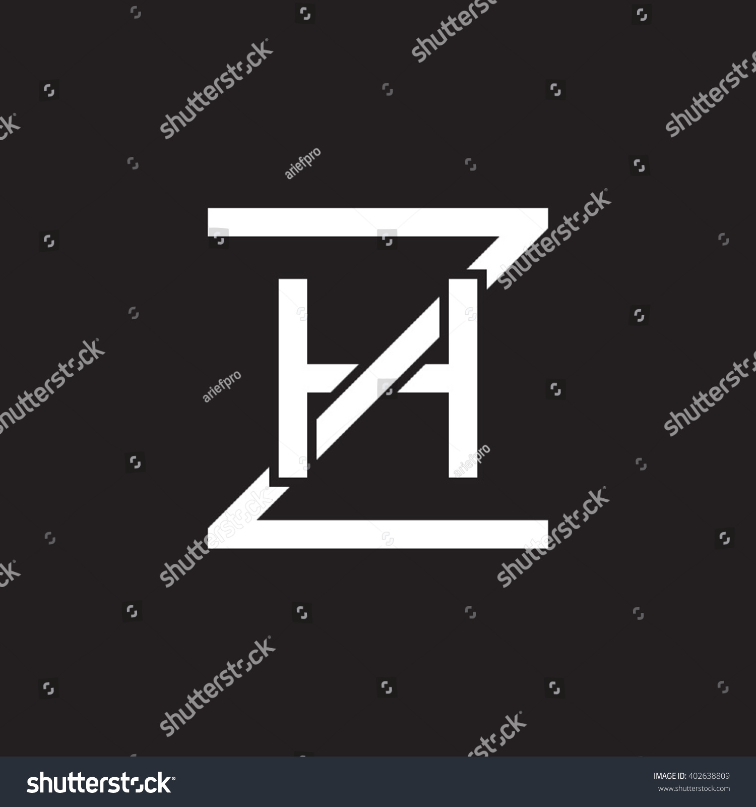 letter-z-h-monogram-square-shape-stock-vector-402638809-shutterstock