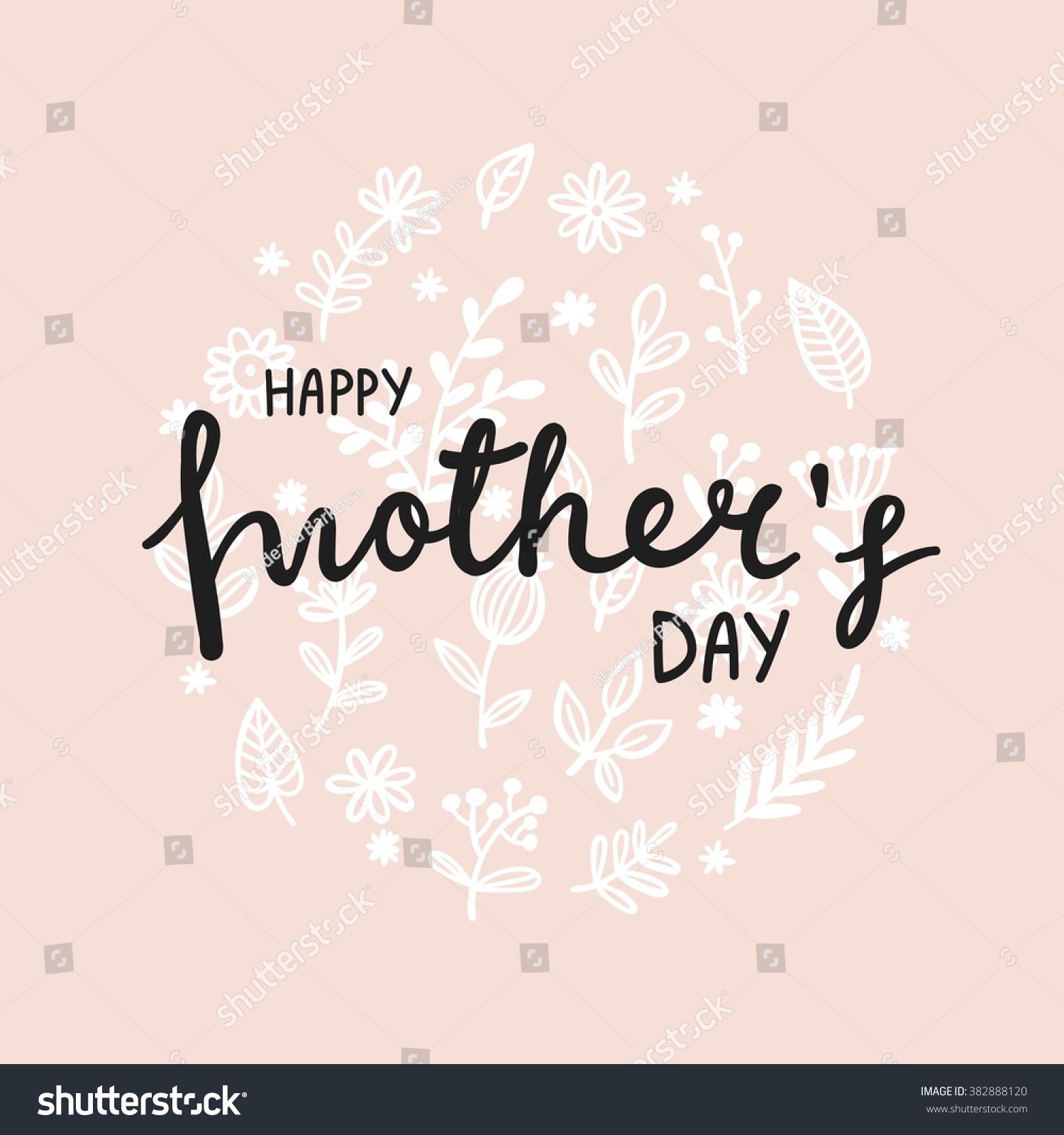 Lettering Happy Mothers Day card Lettering Happy Mothers Day card