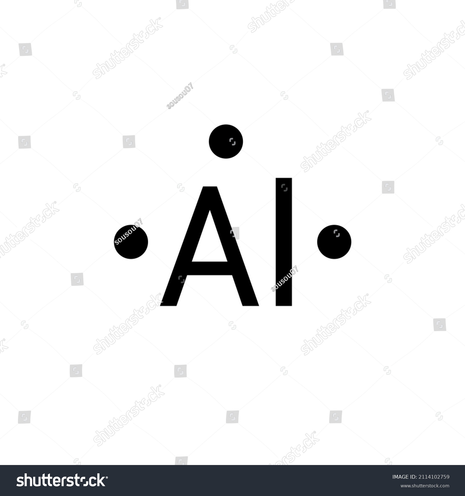 Lewis Structure Aluminum Al Stock Vector Royalty Free