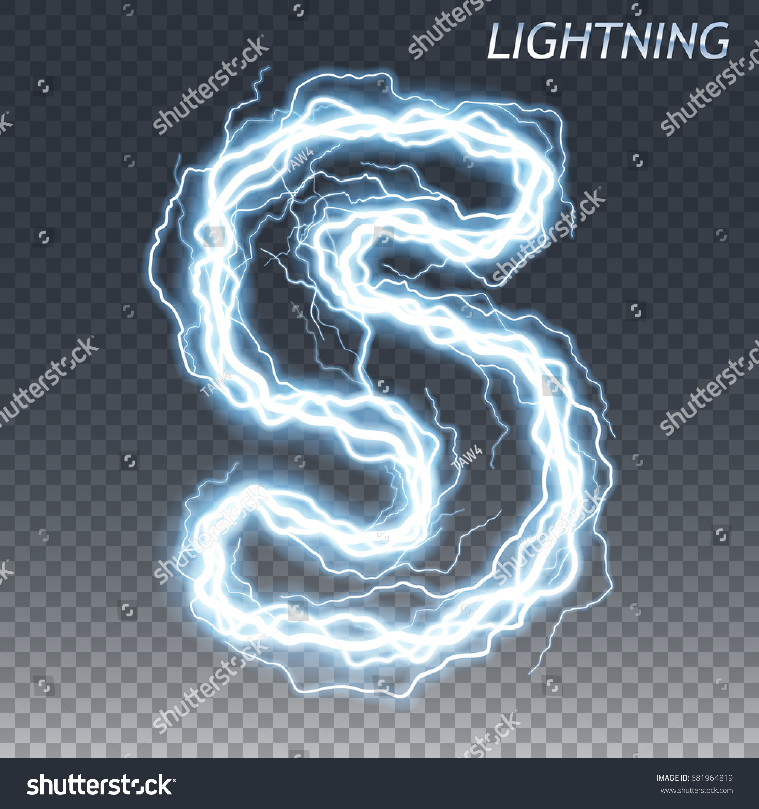 Lightning Thunder Bolt Electric Font Glow Stock Vector Royalty Free