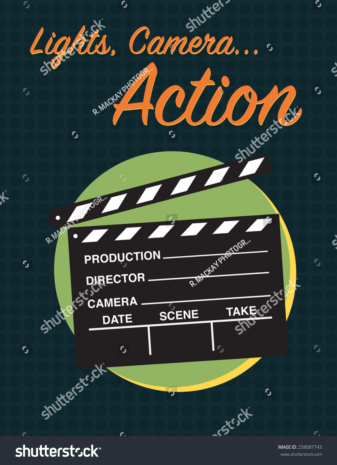 Lights Camera Action Movie Poster Film Stock Vector 258087743