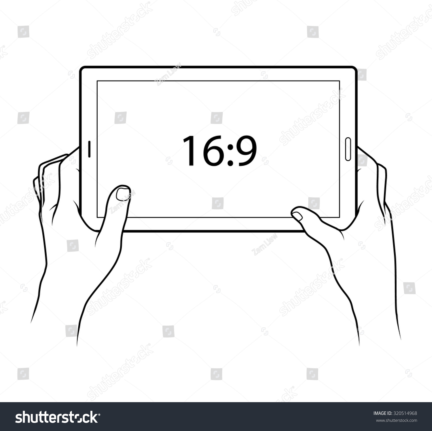 Drawing Smooth Lines In Photo With Tablet : Line drawing pair human male hands stock vector