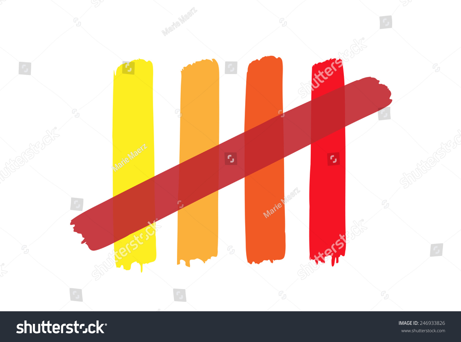 Lines Counting 5 Vector Stock Vector 246933826 Shutterstock