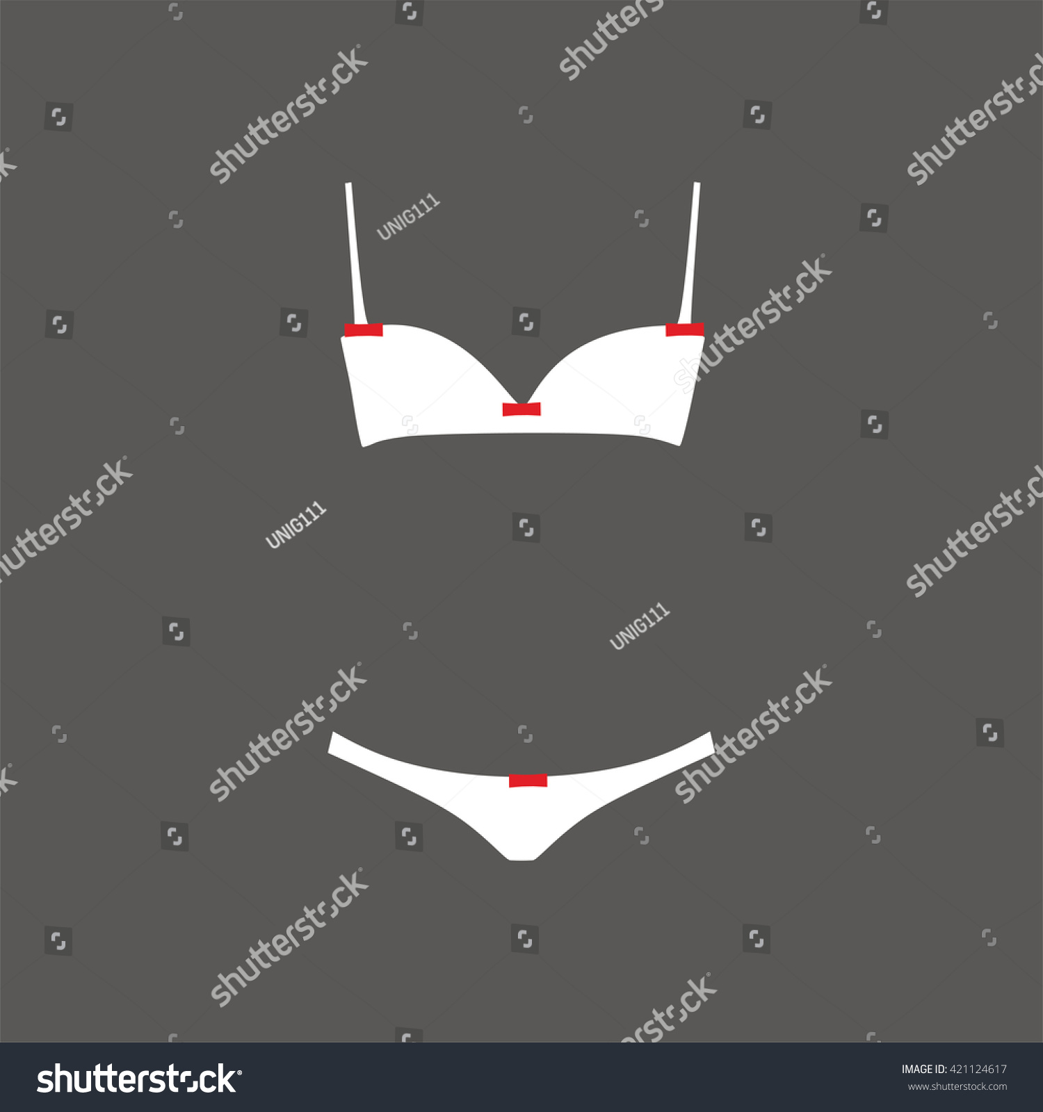 Lingerie Set Painted Vector Panties Bra Stock Vector Royalty Free