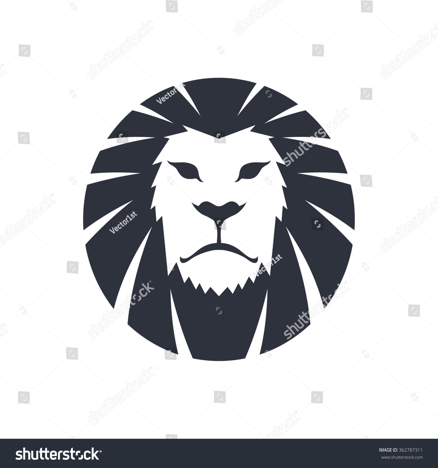 Lion Head - Logo Template Stock Vector Illustration 362787311 