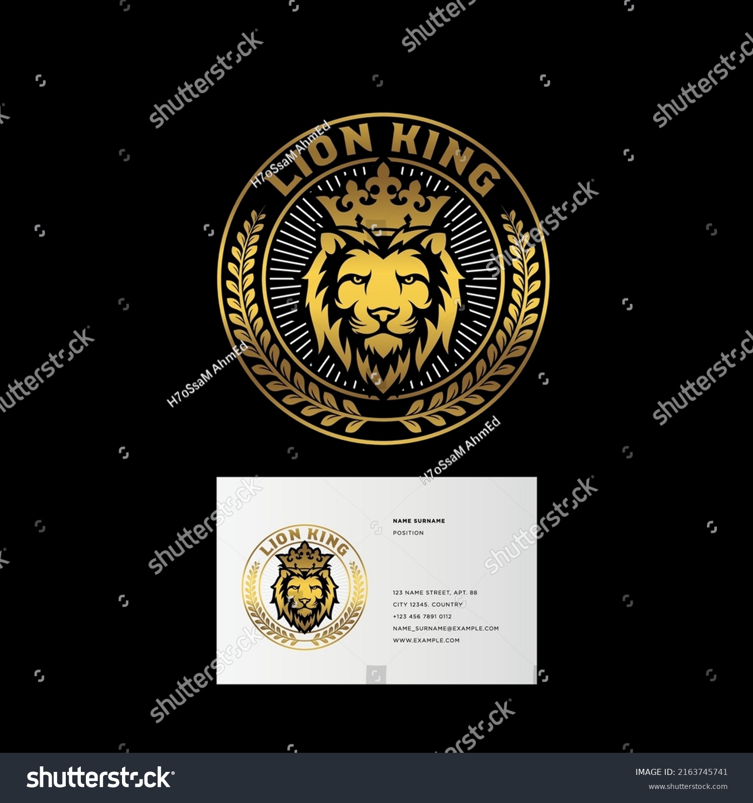 Lion King Shield Logo Vector Design Stock Vector Royalty Free