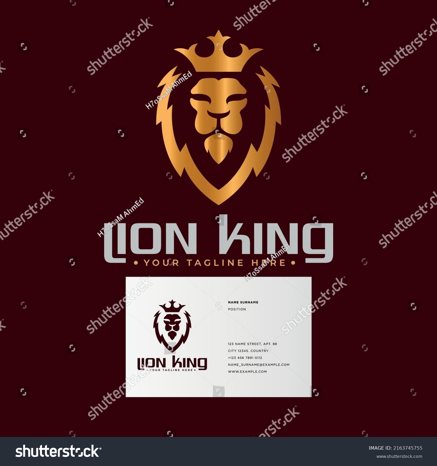 Lion King Shield Logo Vector Design Stock Vector Royalty Free