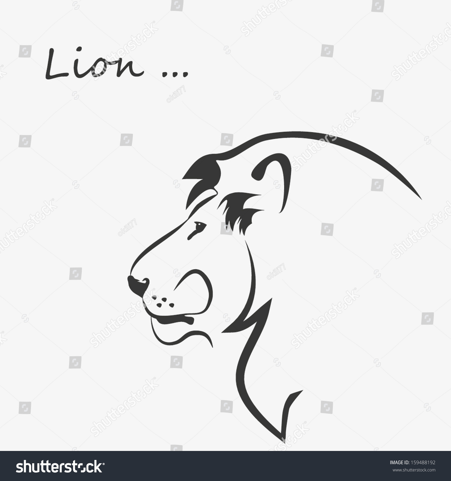 Lion Outline Symbol Stock Vector 159488192 - Shutterstock