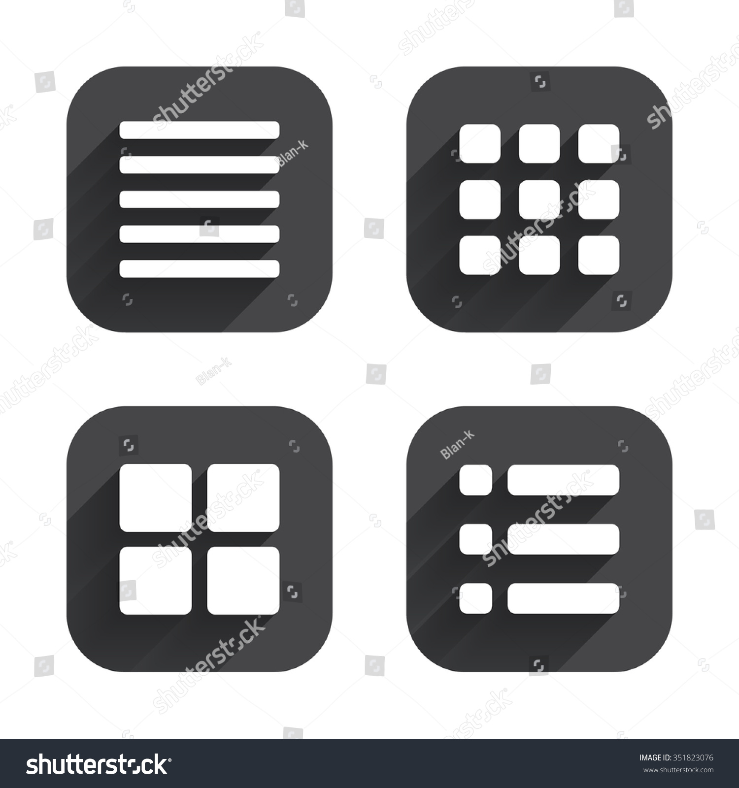 List menu icons...