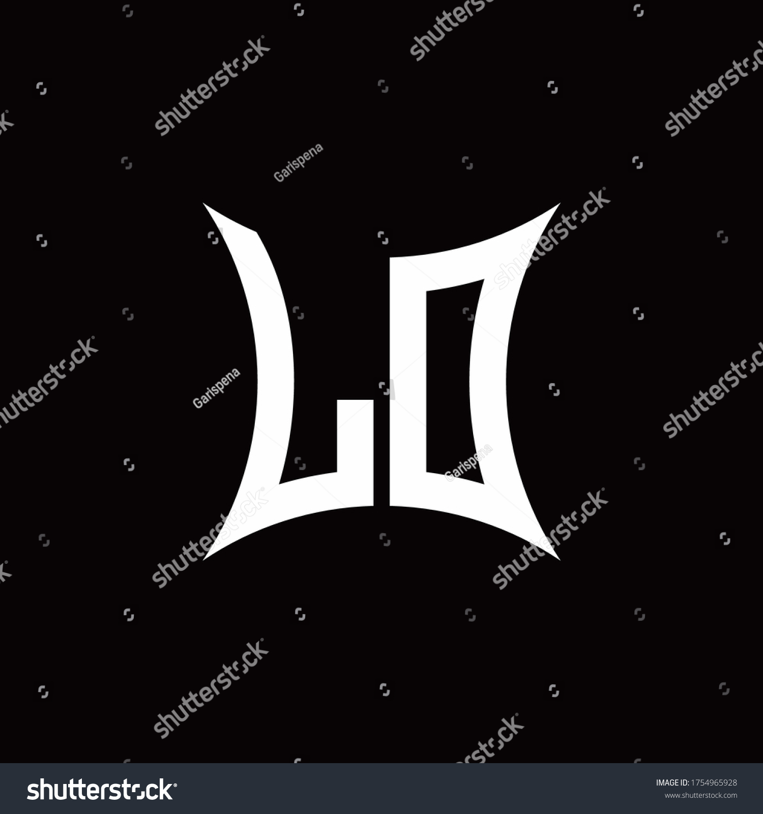 Lo Monogram Logo Sharped Shape Design Stock Vector Royalty Free