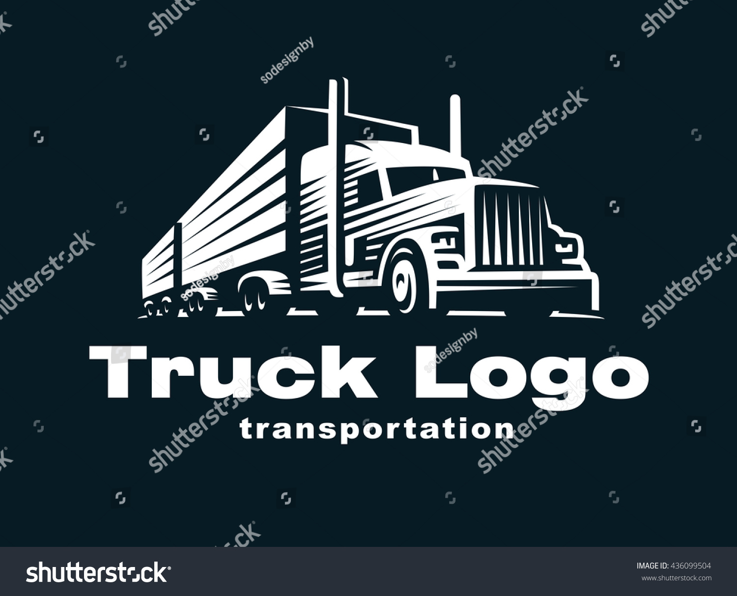 Logo illustration of a truck with trailer Logo illustration of a truck with trailer