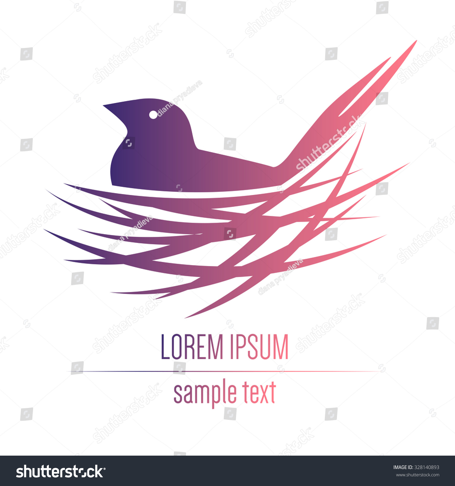 Logo Bird Nest Stock Vector 328140893 - Shutterstock