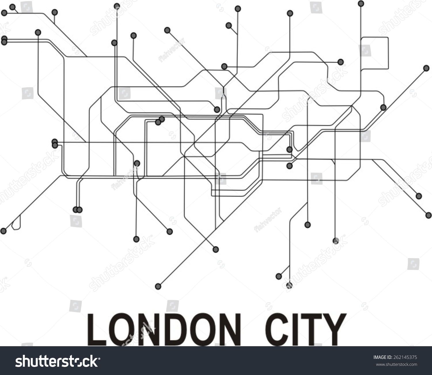 London Subway Map Stock Vector 262145375 Shutterstock