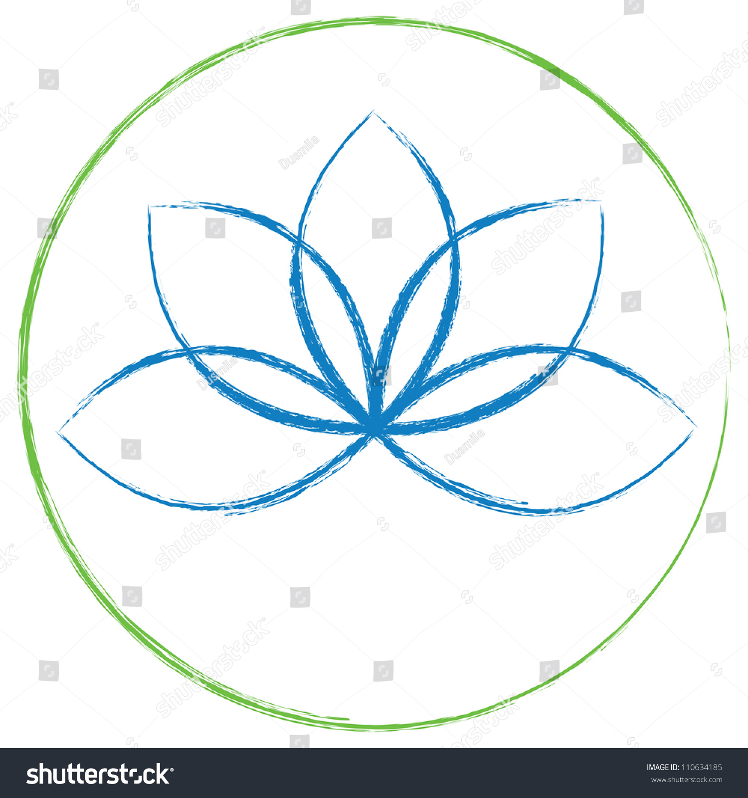 Lotus Flower Stock Vector 110634185 - Shutterstock
