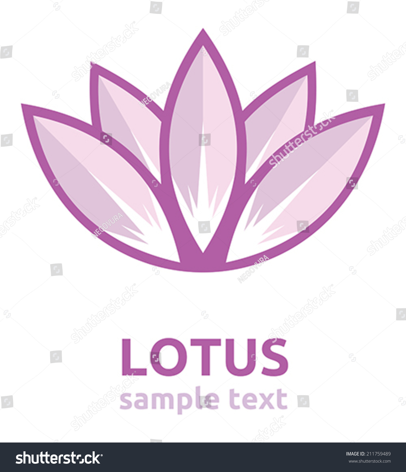 Lotus Flower Stock Vector Illustration 211759489 : Shutterstock