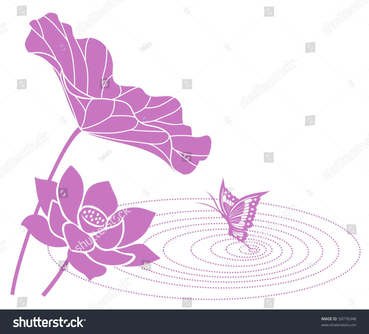 Lotus Flower Stock Vector Illustration 59776348 : Shutterstock