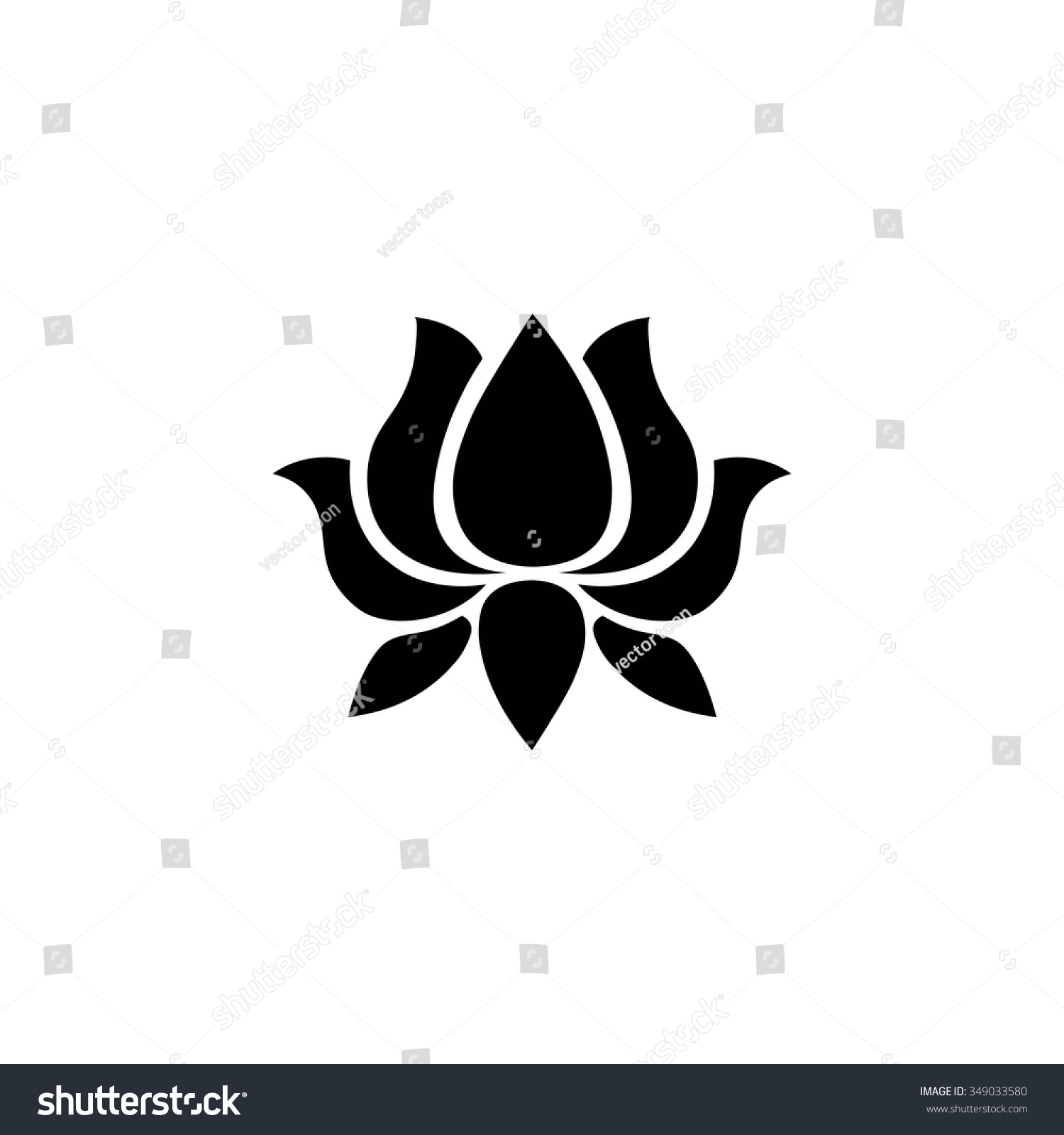 Lotus Flower Icon Stock Vector 349033580 : Shutterstock