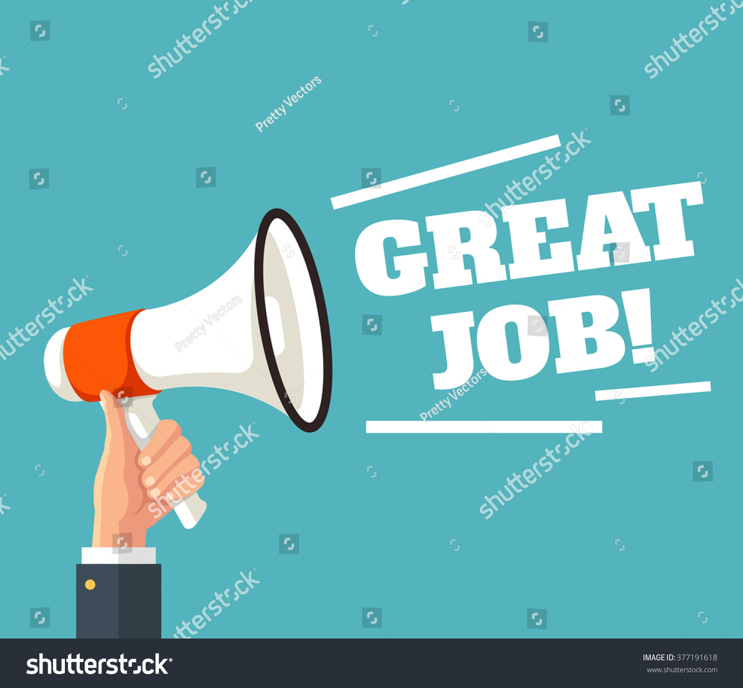 Loudspeaker Great Job Vector Flat Illustration 377191618 Shutterstock
