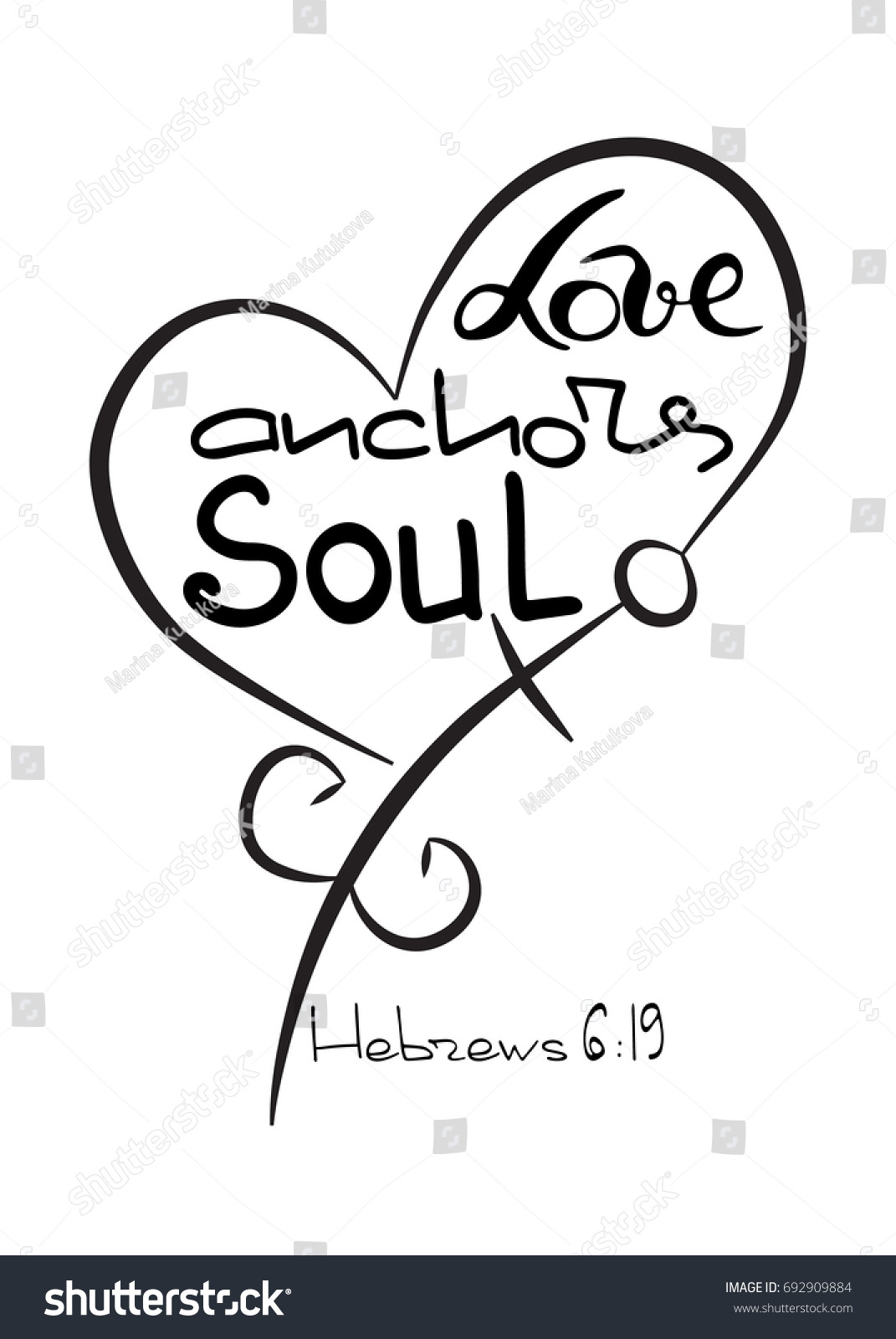 Love Anchors Soul Bible Lettering Anchor Stock Vector Royalty Free