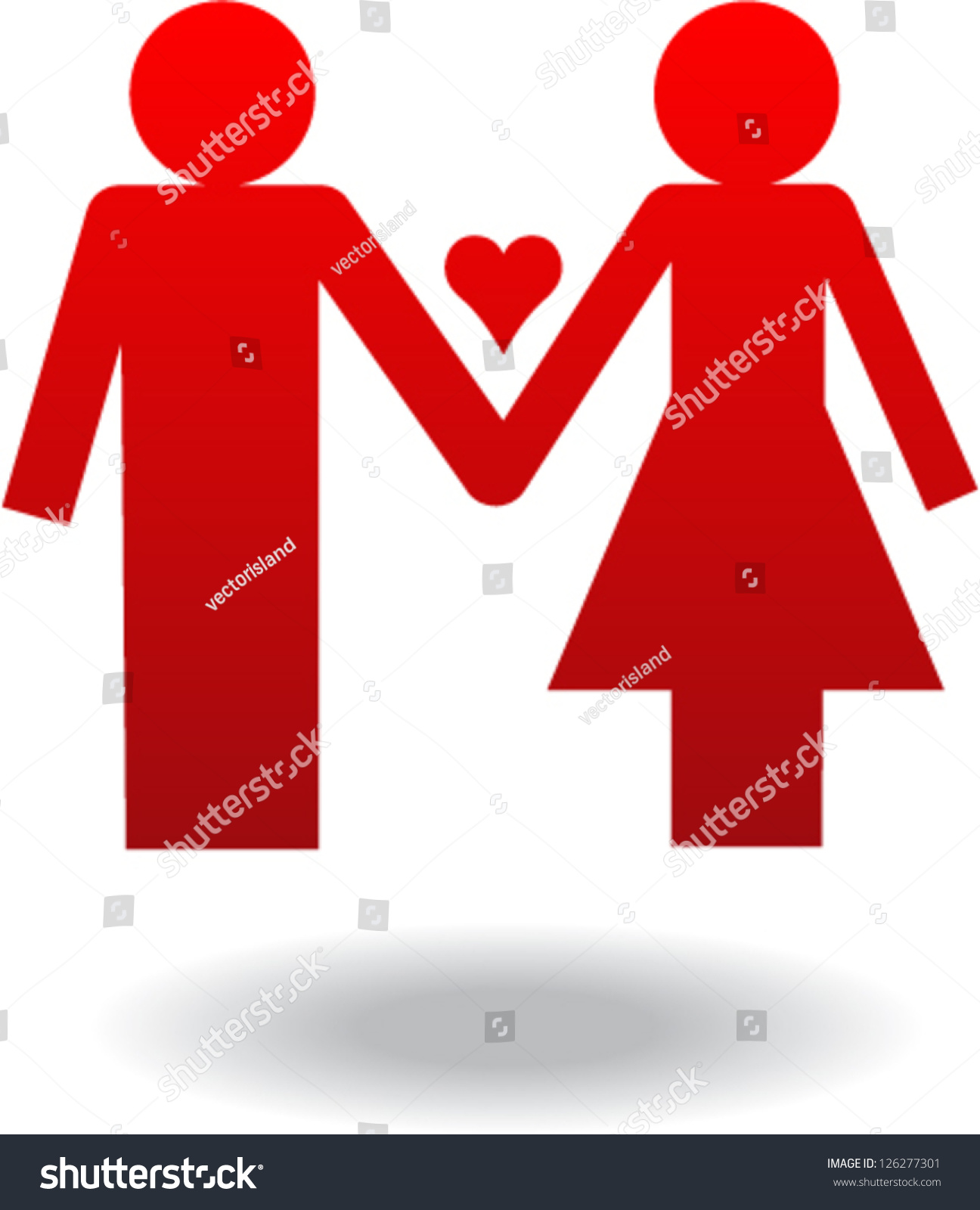 Love Couple Symbol Stock Vector Illustration 126277301 Shutterstock