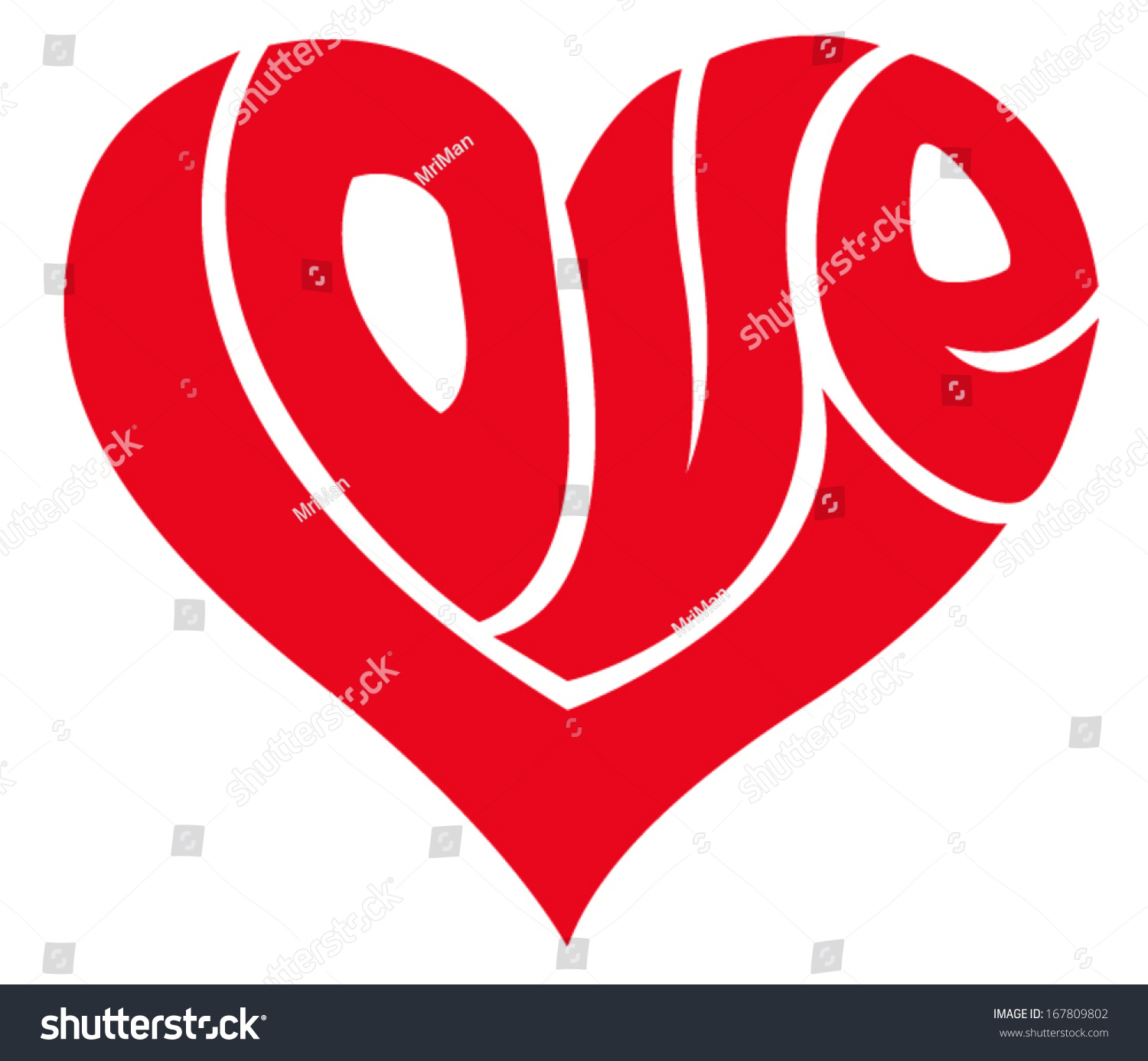 Love Word Made In Shape Of A Heart Stock Vector Illustration 167809802 Shutterstock