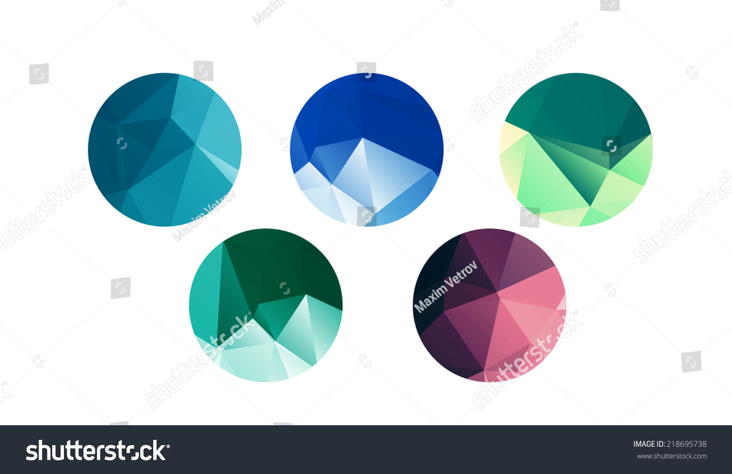 Low Poly Circles Stock Vector Illustration 218695738 Shutterstock