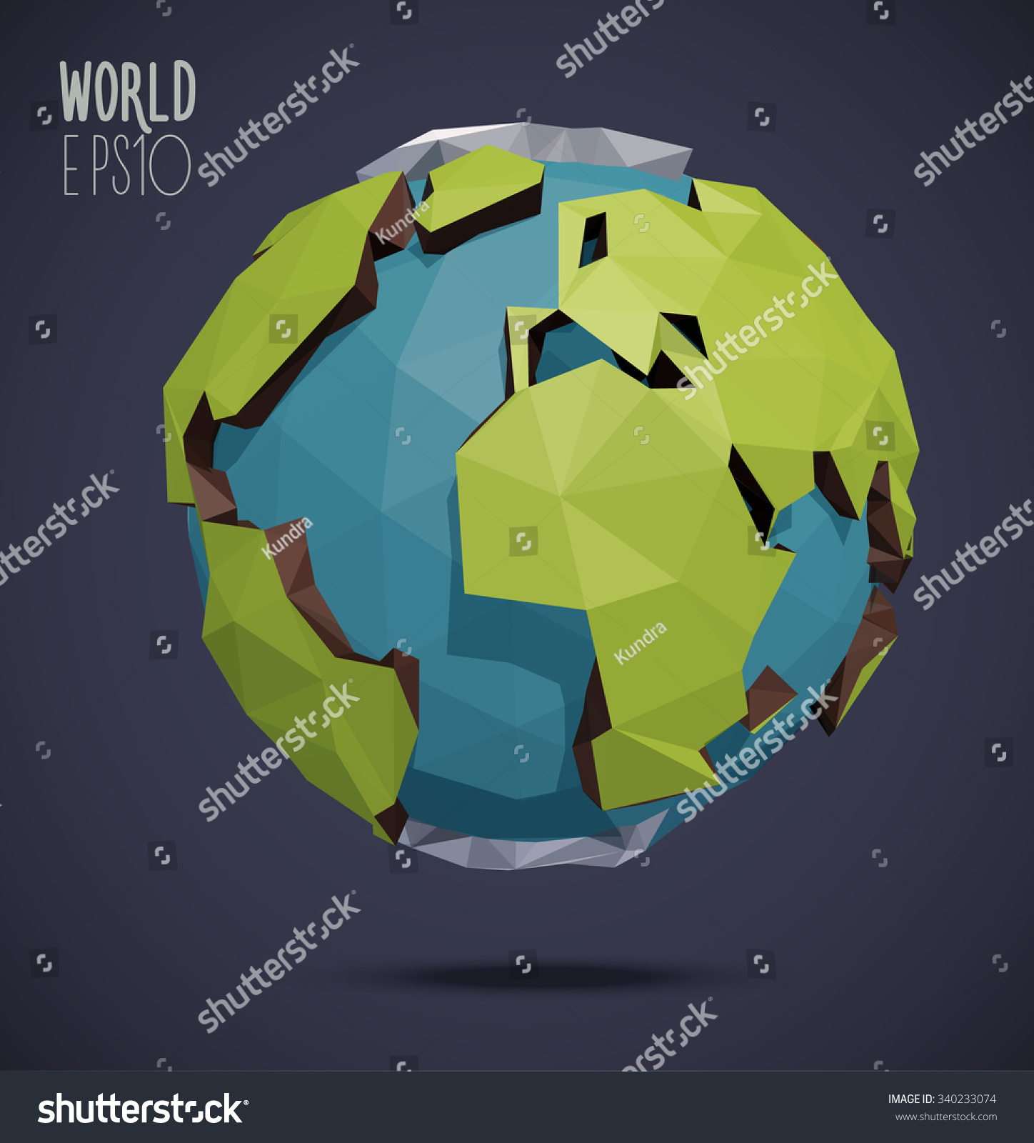 Low Poly Vector World Globe Illustration Polygonal Earth Shutterstock