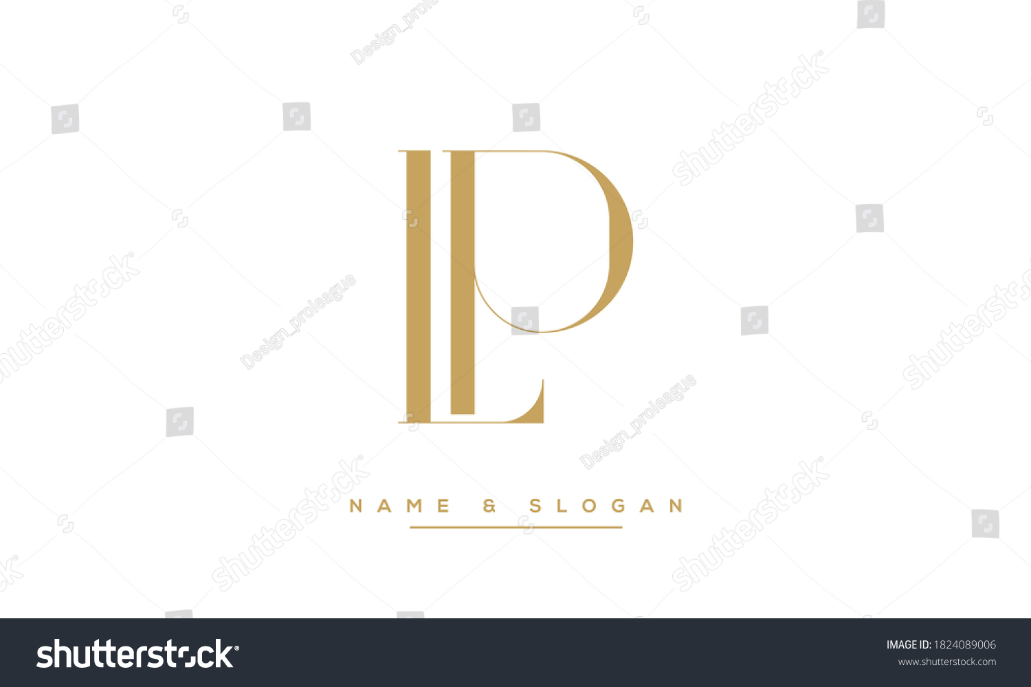 Lp Pl Alphabet Letters Logo Monogram Vetor Stock Livre De Direitos