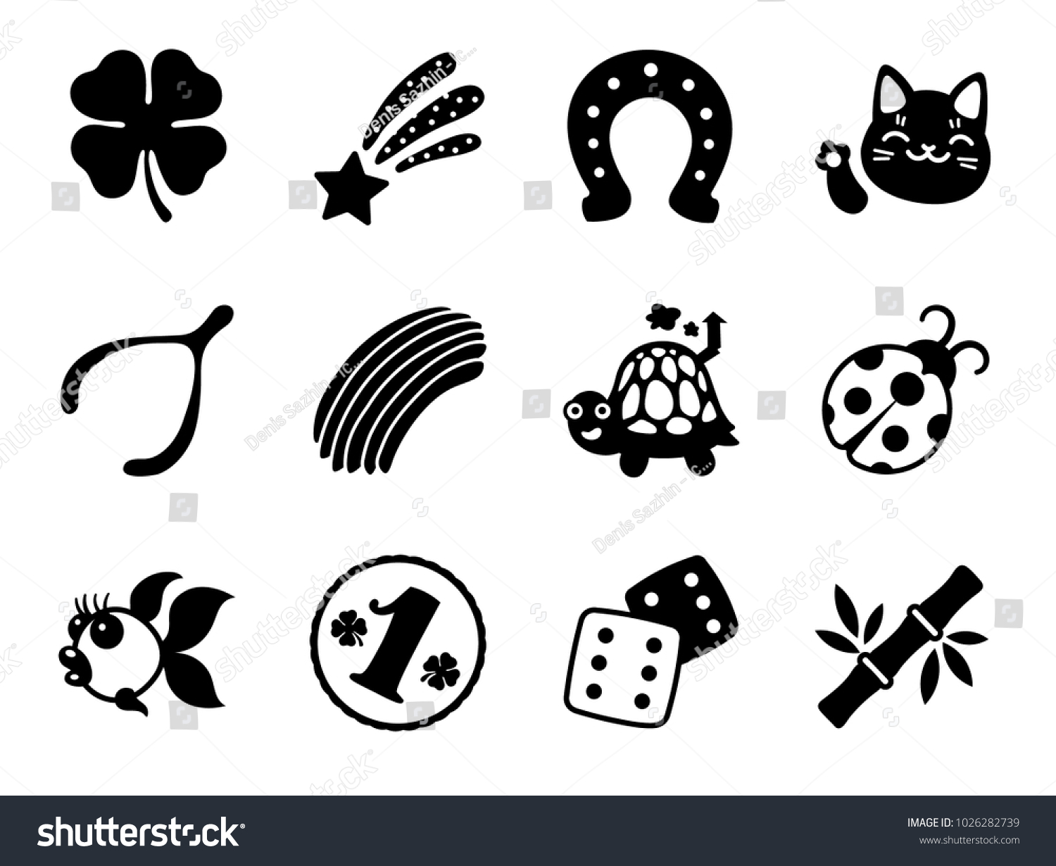 Lucky Charm Icons Stock Vector Royalty Free 1026282739