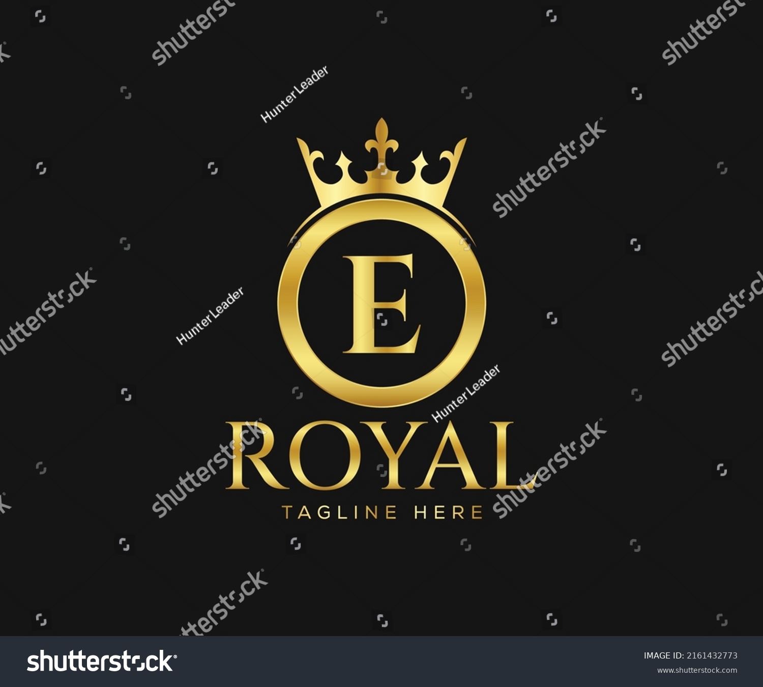 Luxurious Royal Logo Design Letter E Stock Vector Royalty Free