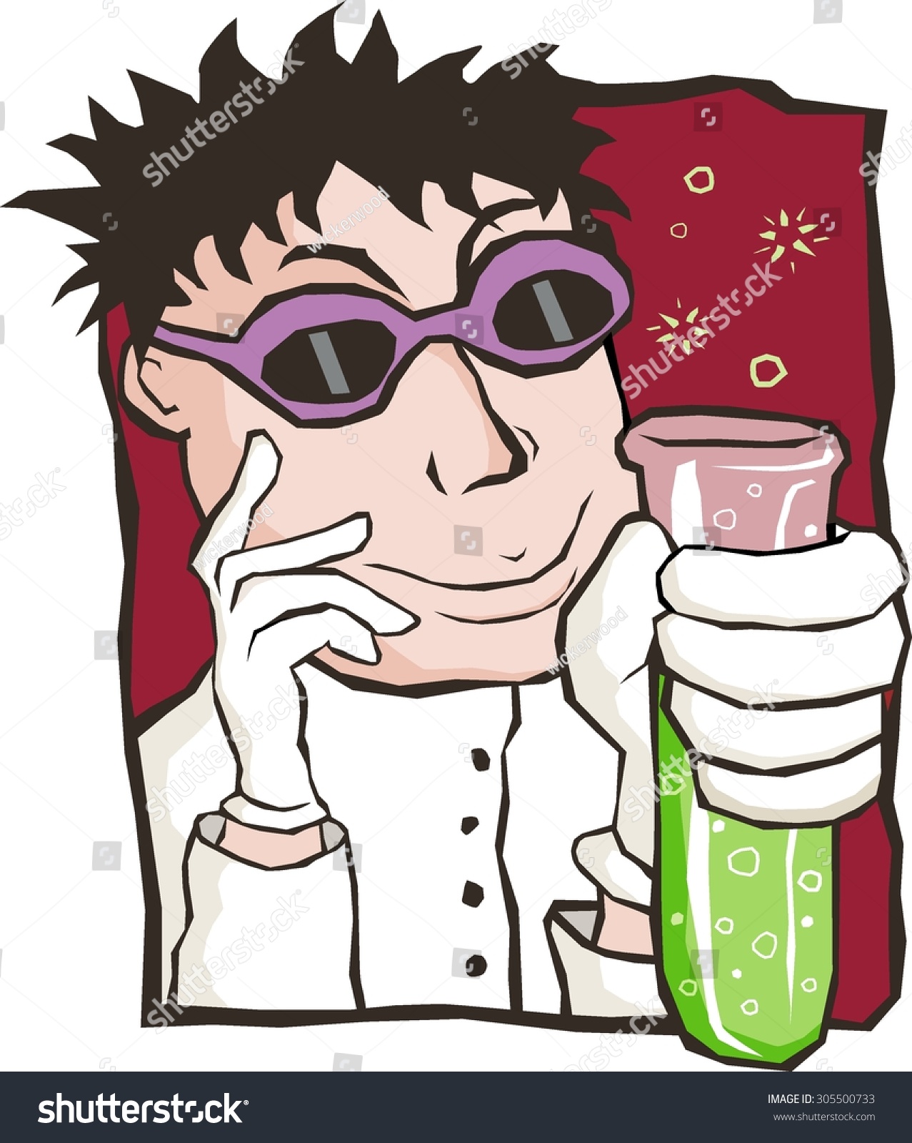 Mad Scientist Stock Vector Illustration 305500733 : Shutterstock