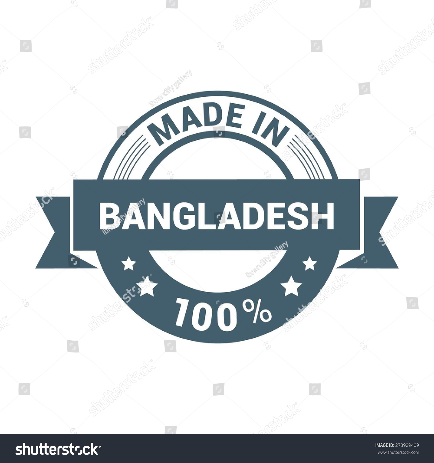 Made Bangladesh Round Blue Rubber Stamp Stock Vector Royalty Free