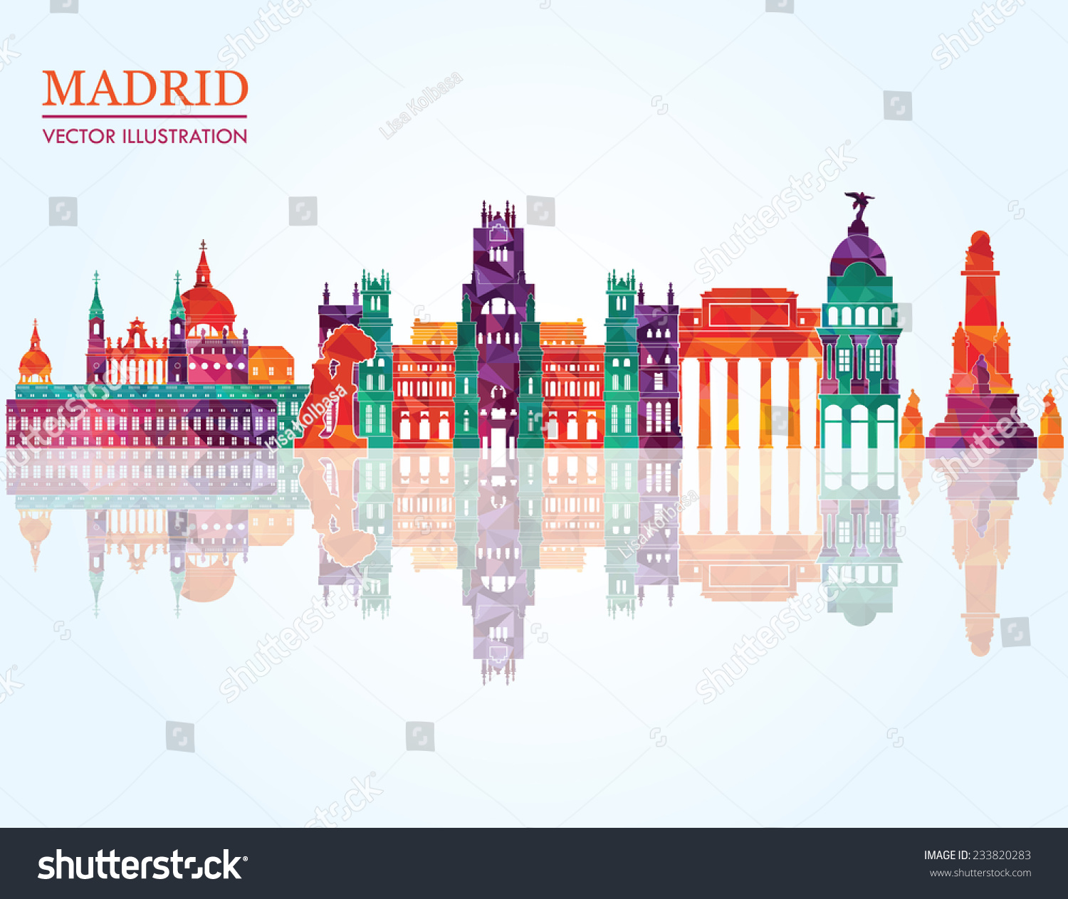 Madrid skyline vector illustration Madrid skyline vector illustration