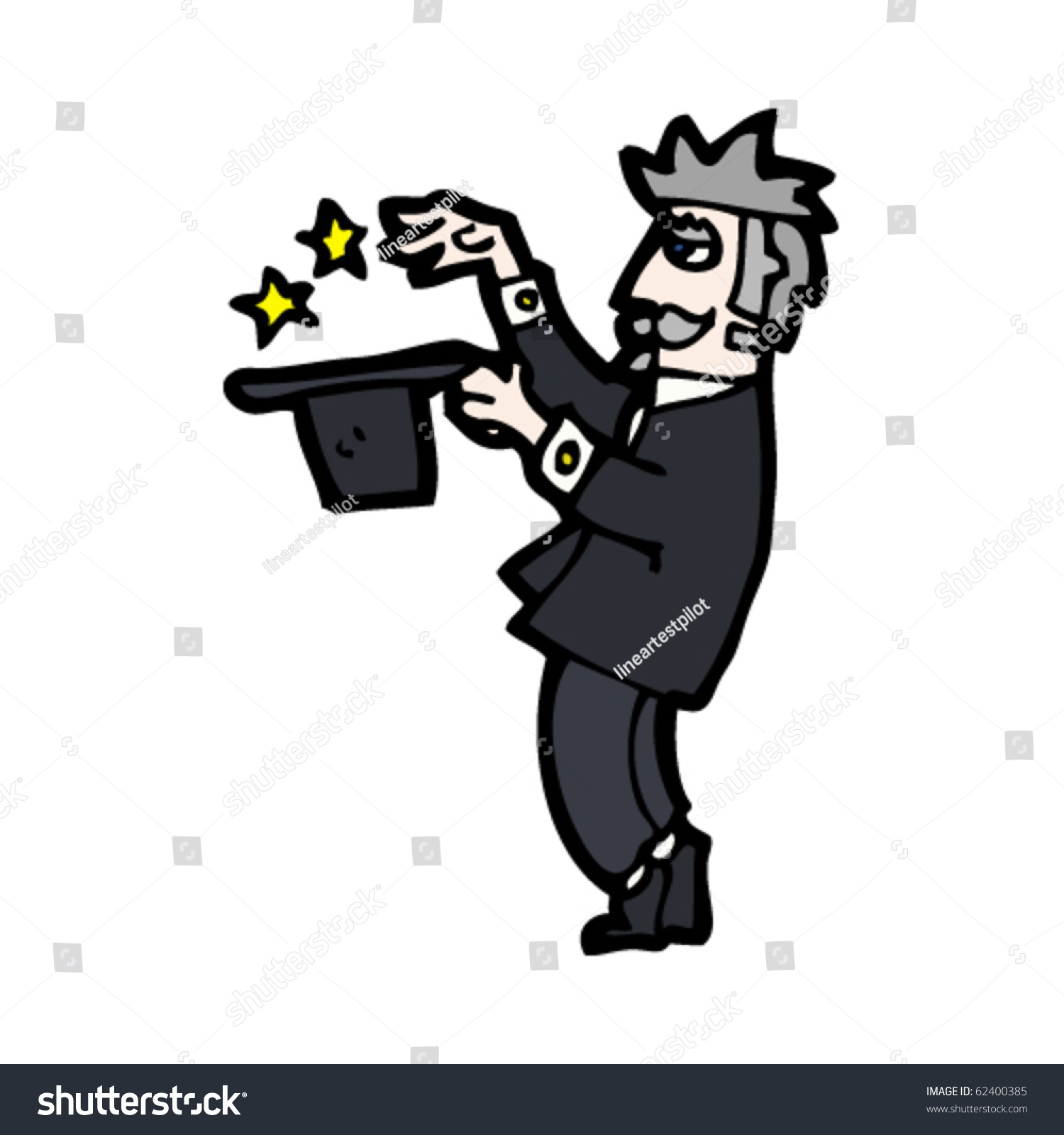 Magician Cartoon Stock Vector Illustration 62400385 Shutterstock