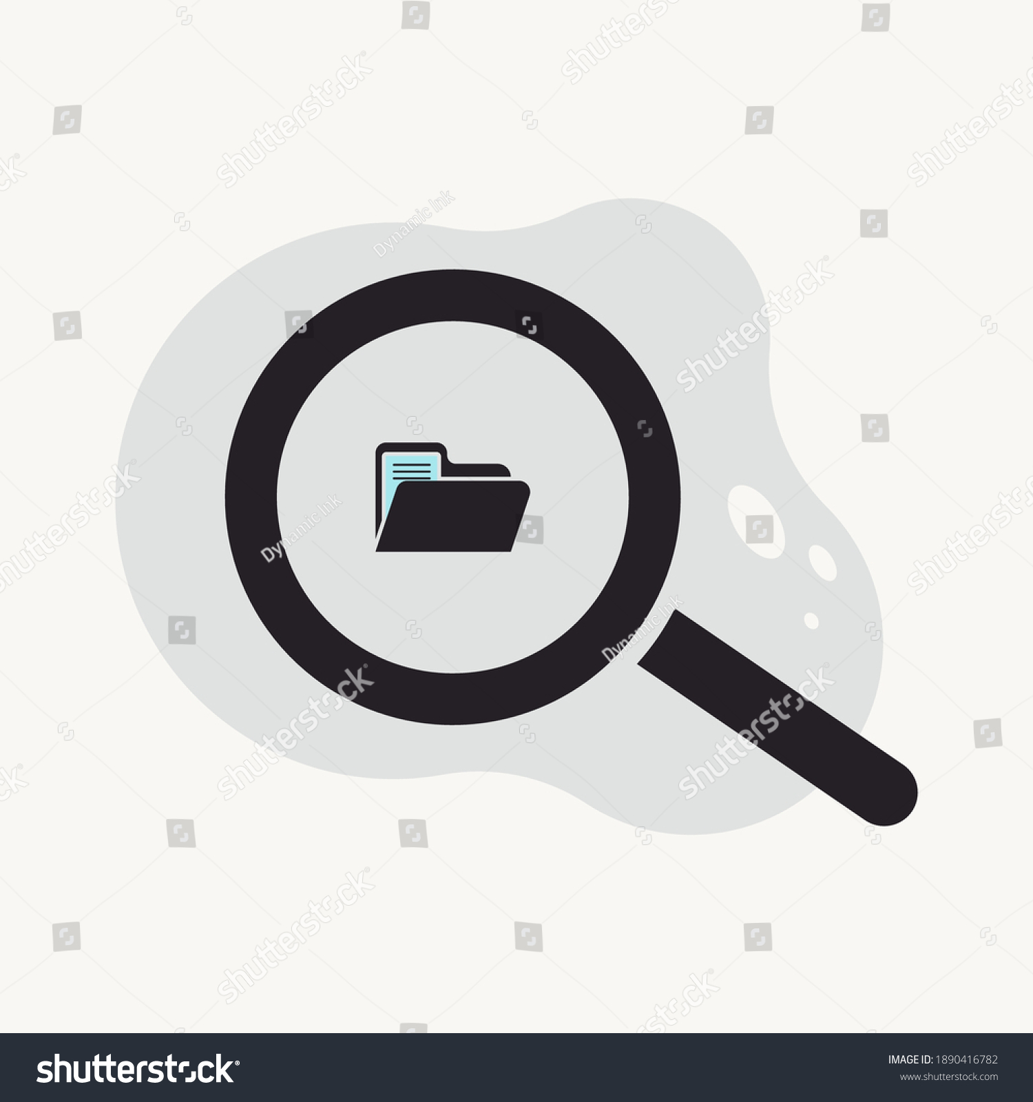 Magnifying Glass Folder Icon Design Vector Stock Vector Royalty Free