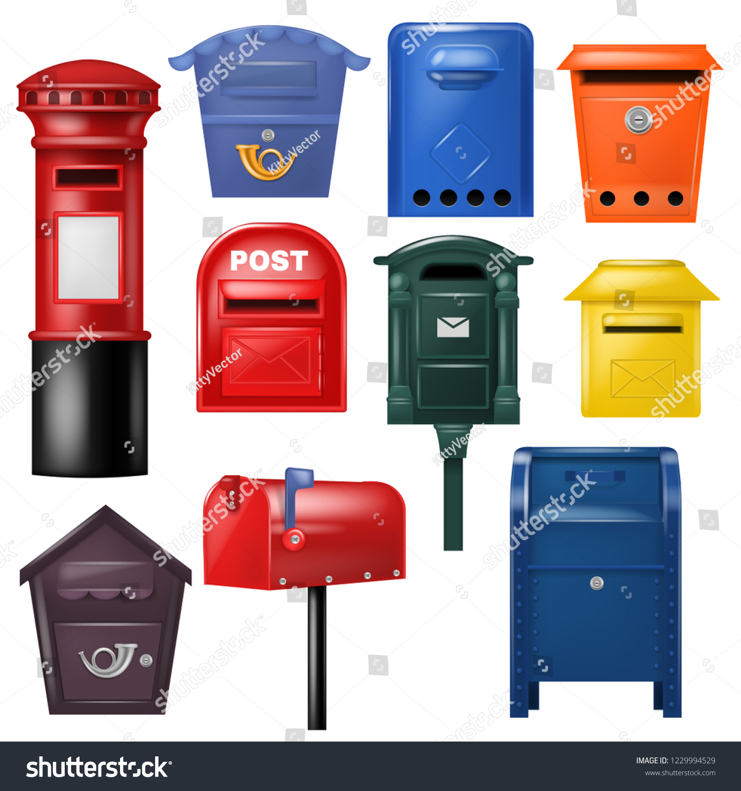 Mail Box Vector Post Mailbox Postal Stock Vector Royalty Free