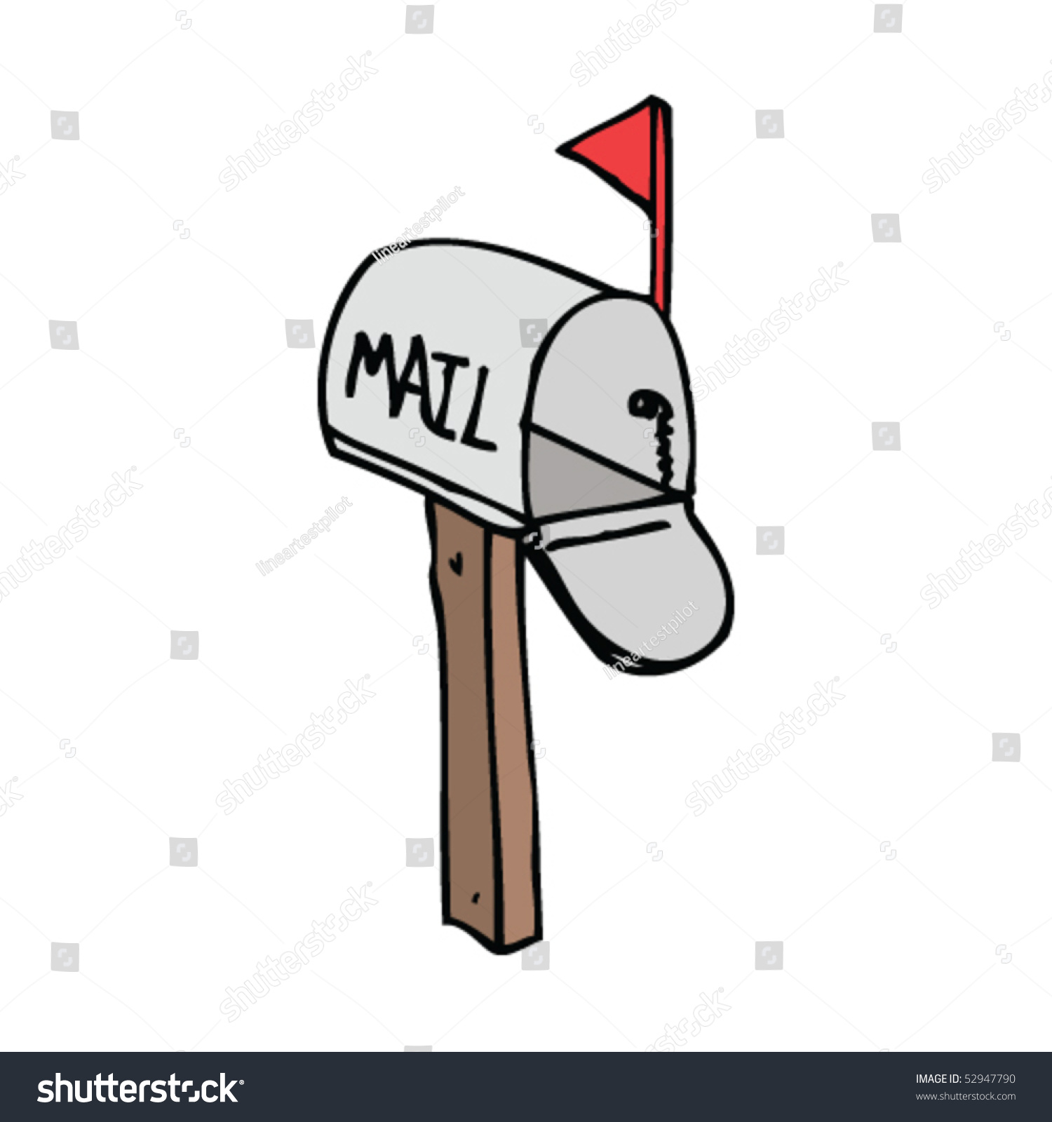 Mailbox Drawing Stock Vector Illustration 52947790 Shutterstock