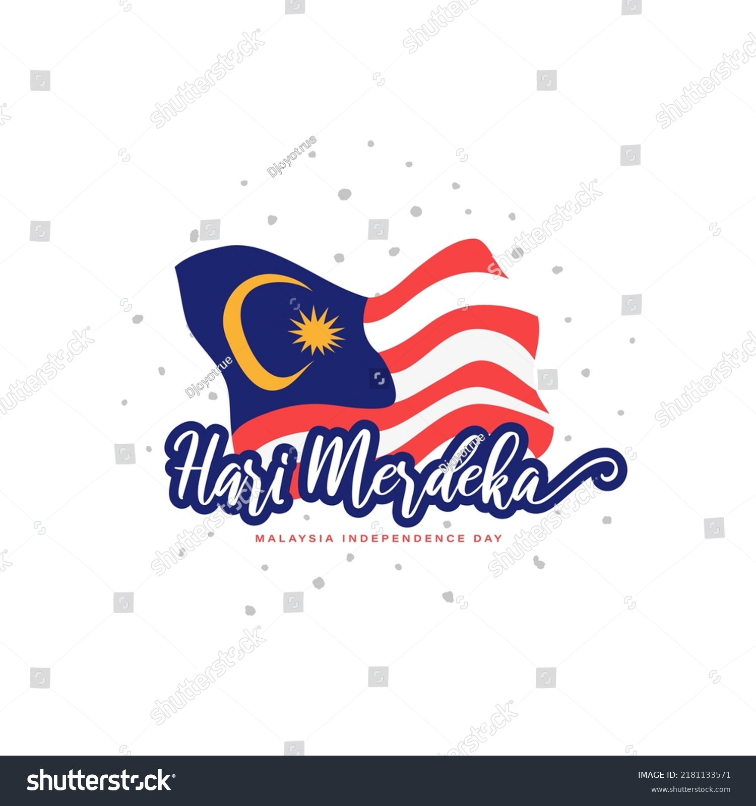 Malaysia Independence Day Background National Flag Stock Vector