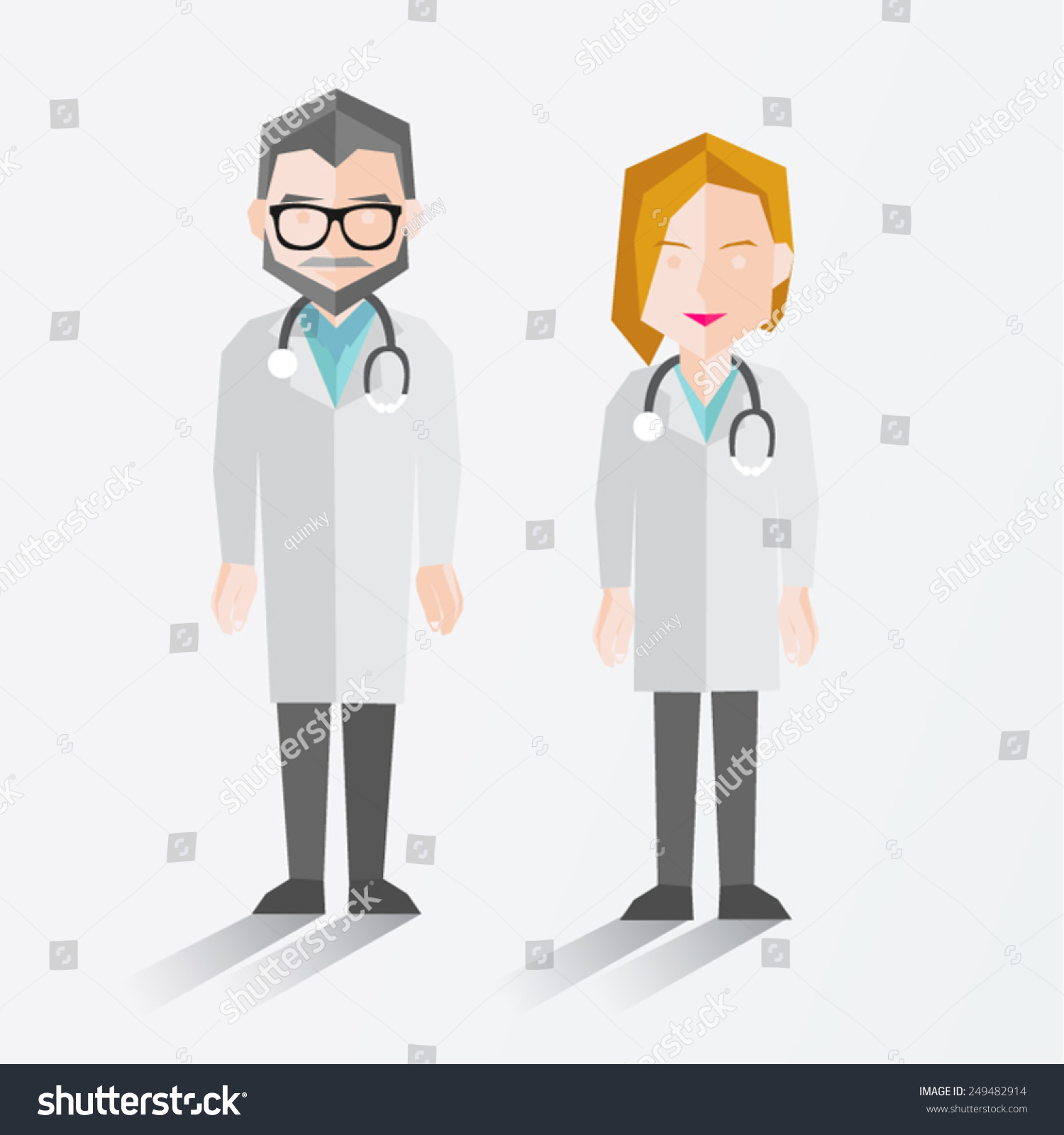 Male Female Doctor Vector Illustration Stock Vector Shutterstock