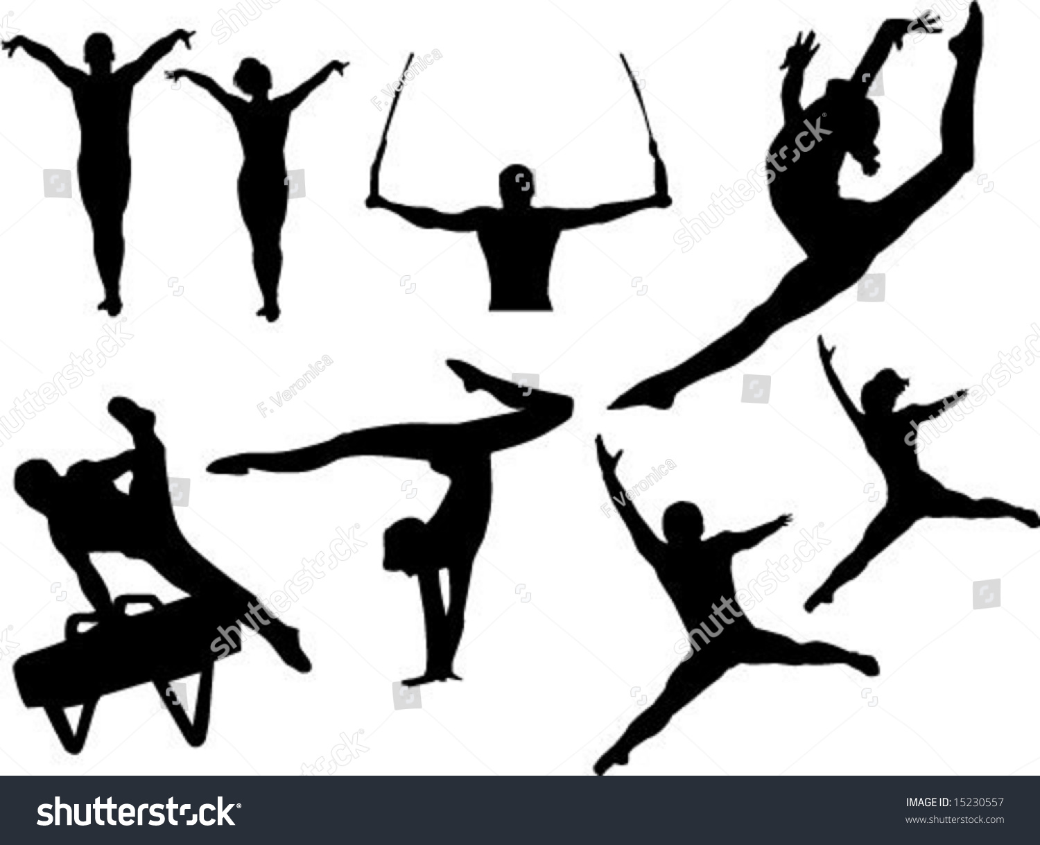 Male Female Gymnastics Vector Olympics Gymnasts Stock Vector 15230557 Shutterstock