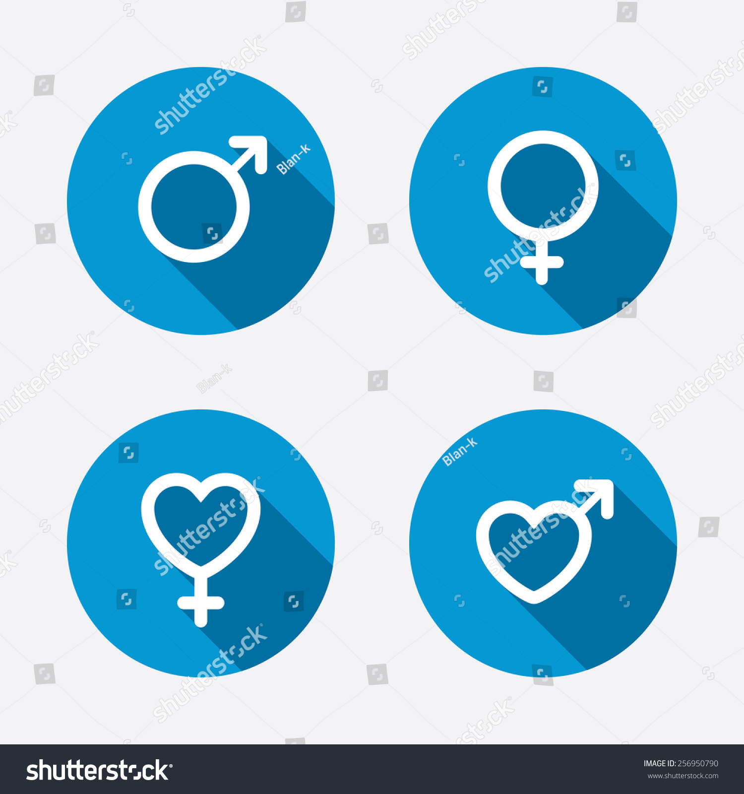 Male Female Sex Icons Man Woman Stock Vector 256950790