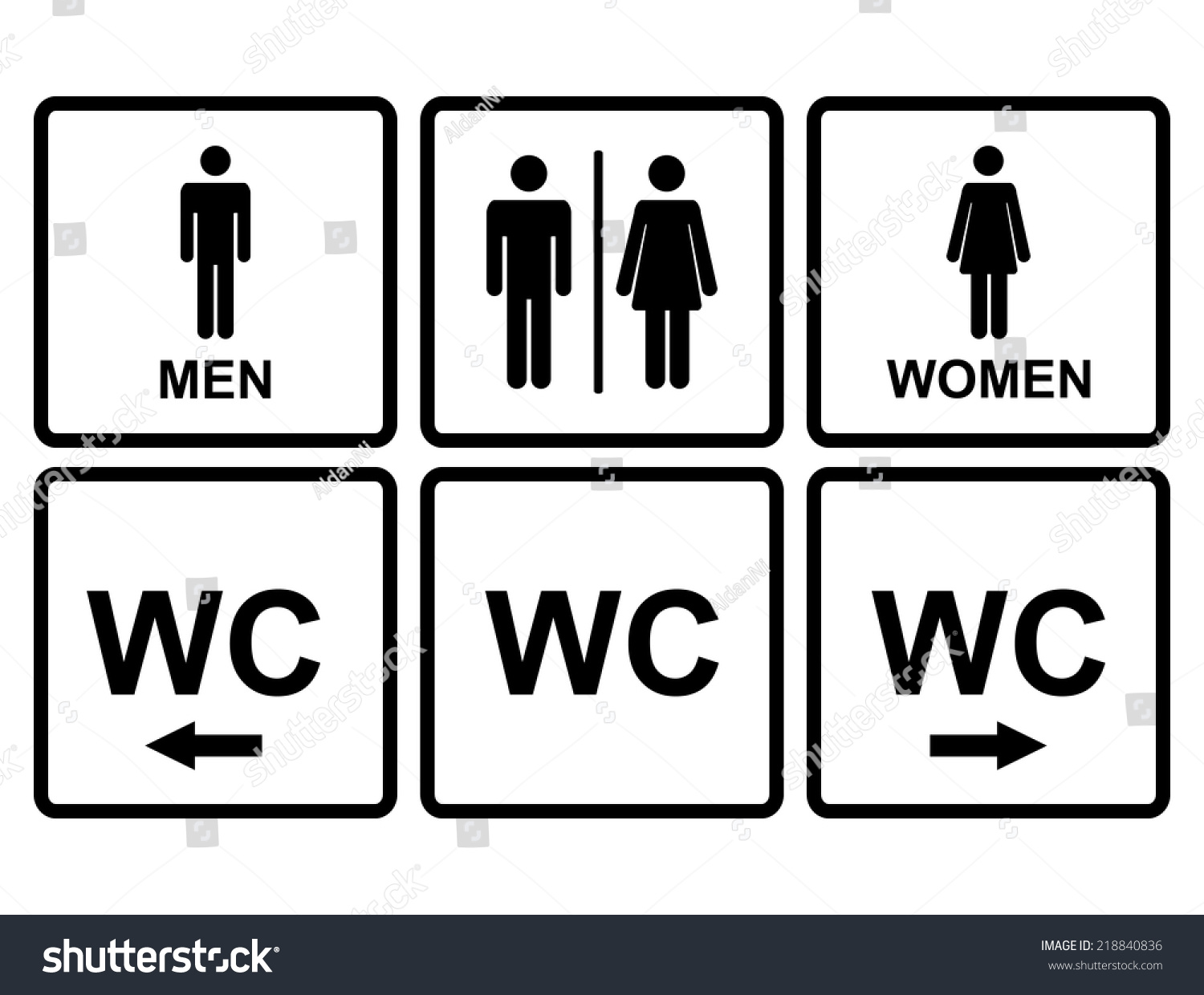 Male And Female Wc Icon Denoting Toilet And Restroom Facilities For