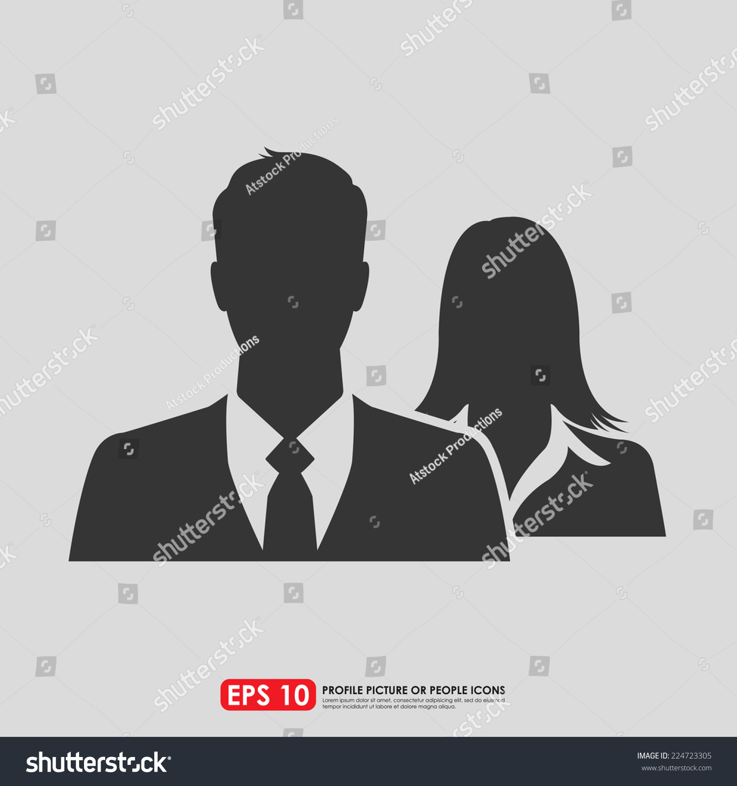 Male Female Businesspeople Icon Couple Partner Stock Vector Royalty